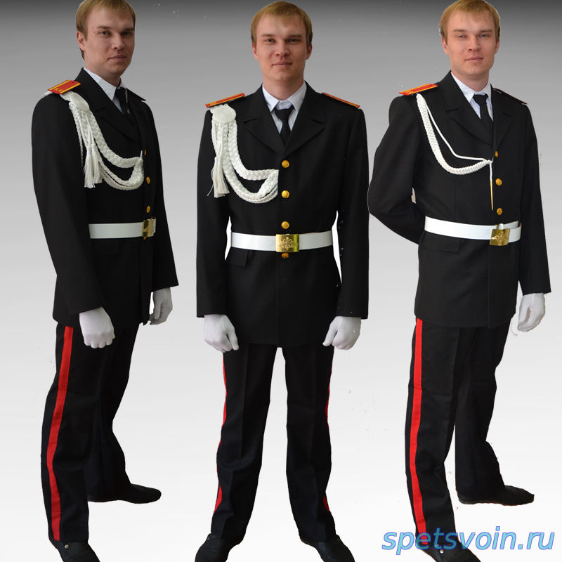 Костюм парадный для кадетов курсантов Россия цвет черный тк п/ш или габардин