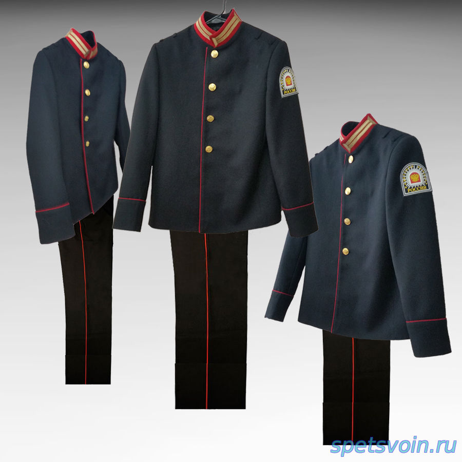 Парадная форма одежды для кадетов вмф моркской пехоты тк п/ш габардин Черный воротник стойка с галуном
