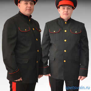 Китель парадный для кадетов КАЗАКОВ курсантов Россия черный отделка цв