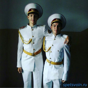 Кадетский костюм парадный для кадетов Россия белый тк габардин воротни